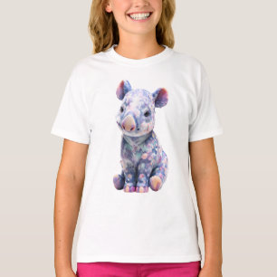 Pastel Galaxy Spotted Baby Tapir Kids T-Shirt