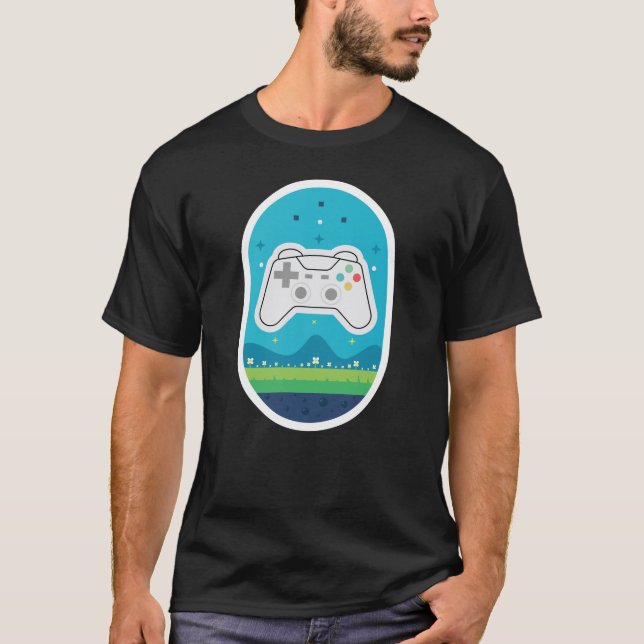 Pastel Gamer Meadow Cute Dreamscape Game Controlle T-Shirt (Front)