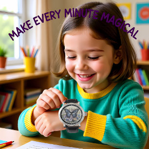 Pastel Garden" - Blue Butterfly Watch