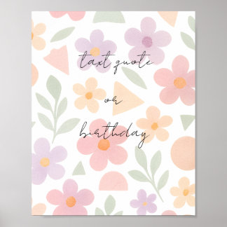 Pastel Garden Delight – Minimalist Floral Pattern Poster