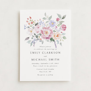 Pastel Garden Floral Wedding Invitation