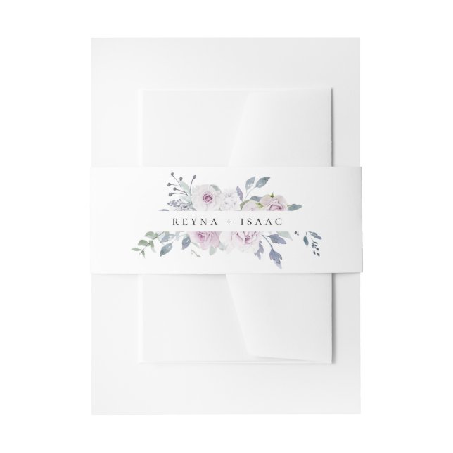 Pastel Garden Floral Wedding Invitation Belly Band (Front Example)