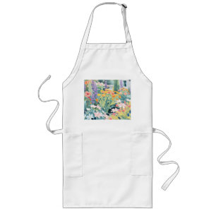 Pastel Garden Impression Long Apron