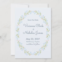 Pastel Garden Ribbon Floral Save the Date