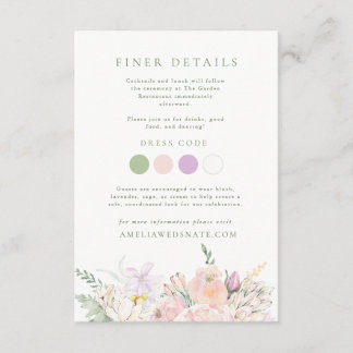 Pastel Garden Wedding Details Enclosure Card