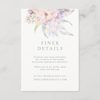 Pastel Garden Wedding Details Enclosure Card