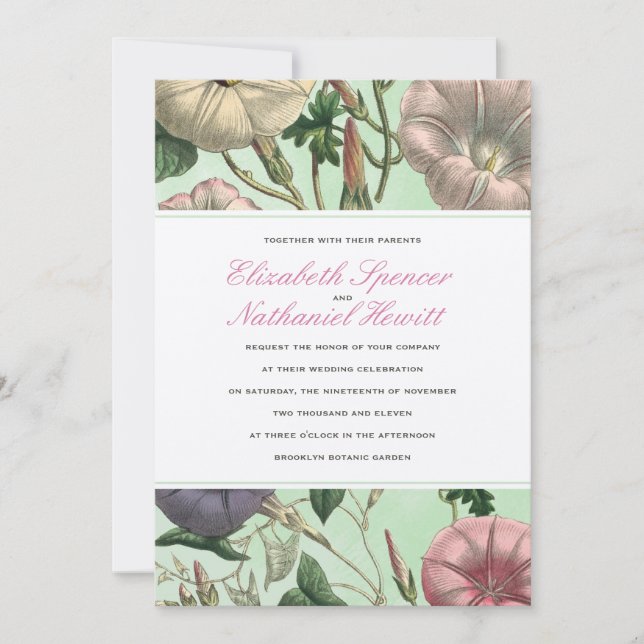 Pastel Garden Wedding Invitation (Front)