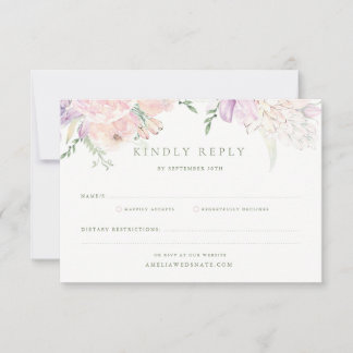 Pastel Garden Wedding RSVP Card