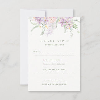 Pastel Garden Wedding RSVP Card