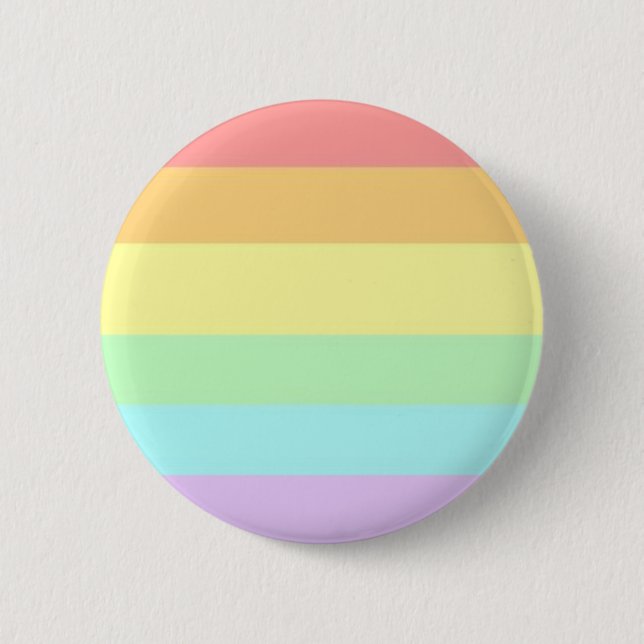 Pastel Gay LGBT Pride Month Flag Button (Front)