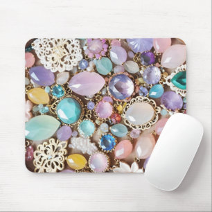 Pastel Gems And Jewels In Pinks & Purples Mouse Mat