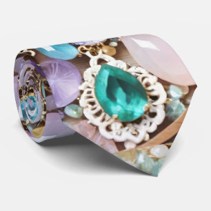 Pastel Gems And Jewels In Pinks & Purples Tie