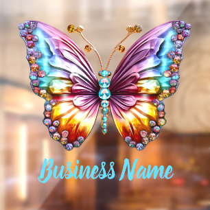 pastel gems butterfly  window cling