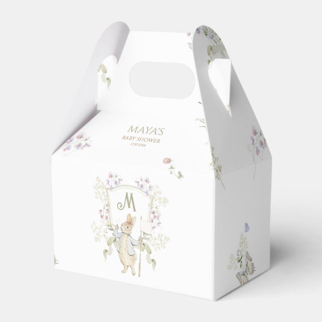 Pastel Gender Neutral Peter the Rabbit Baby Shower Favour Box (Front Side)