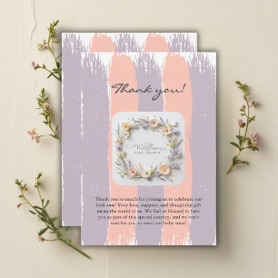 Pastel Gender Neutral Wildflower Baby Shower Thank You Card
