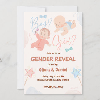 Pastel Gender Reveal Invitation