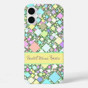 Pastel Geometric Background Personalised iPhone 16 Plus Case