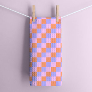 Pastel Geometric Chequerboard Tea Towel