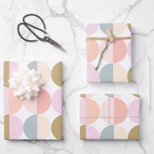 Pastel Geometric Circles Pattern  Wrapping Paper Sheet