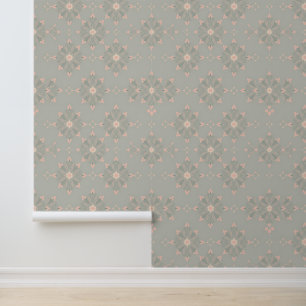Pastel Geometric Floral Pattern Design Wallpaper
