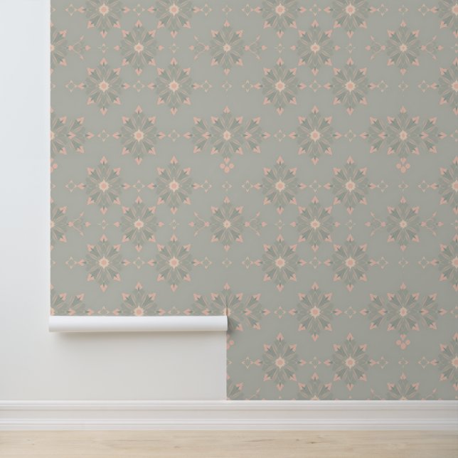 Pastel Geometric Floral Pattern Design Wallpaper (Application)
