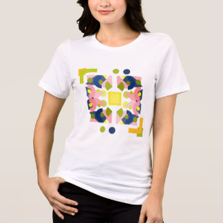 Pastel Geometric Framed Abstract Design with Dots Tri-Blend Shirt