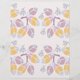 Pastel Geometric Leaf 