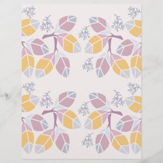 Pastel Geometric Leaf 