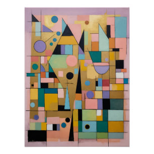 Pastel Geometric Metropolis Poster