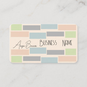 pastel geometric modern minimalist custom business card