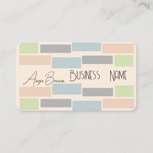 pastel geometric modern minimalist custom  business card (Front)