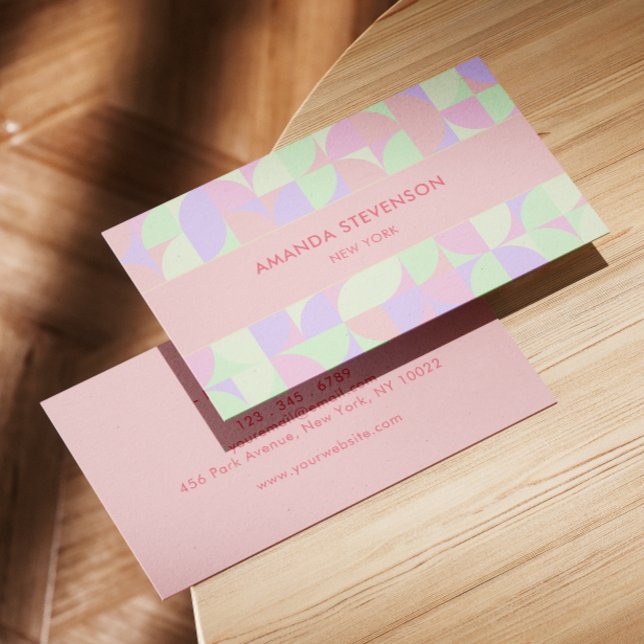 Pastel geometric pattern business card (Creator Uploaded)