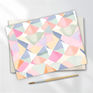 Pastel Geometric Pattern Colourful Watercolor Postcard