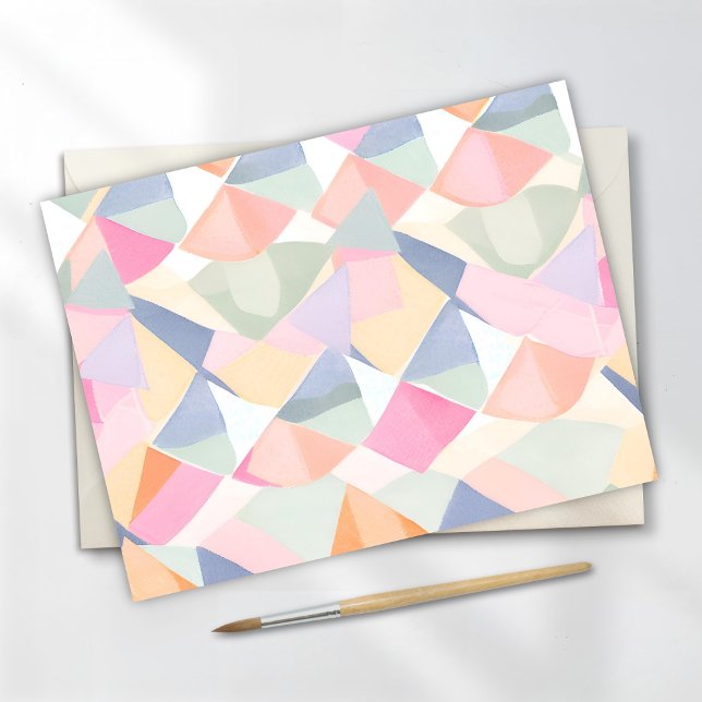 Pastel Geometric Pattern | Colourful Watercolor Postcard (Creator Uploaded)