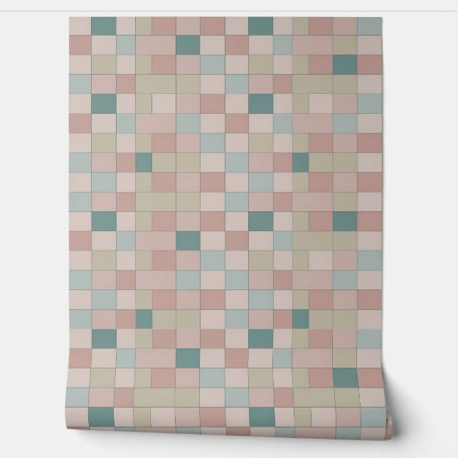 Pastel Geometric Pattern with Soft Hues Wallpaper (Unrolling)