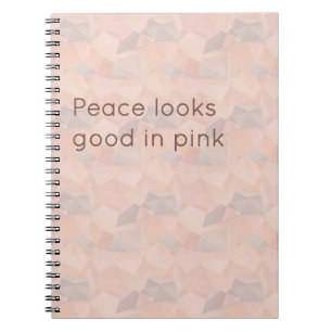 Pastel Geometric Pop Blush Custom Notebook