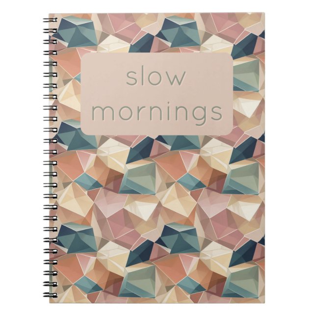 Pastel Geometric Pop | Muted Custom Notebook (Front)