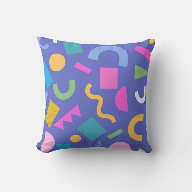 Pastel Geometric Shape Pattern Modern Minimalist Cushion (Front)