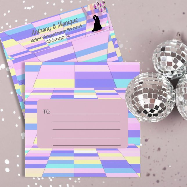 Pastel Geometric Square Retro Disco Dance Floor Envelope (Creator Uploaded)