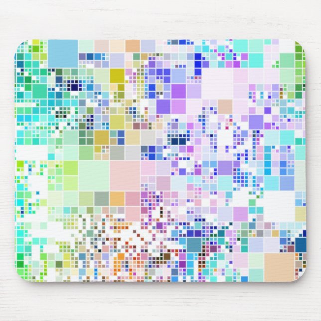 Pastel Geometric Squares Mouse Mat (Front)
