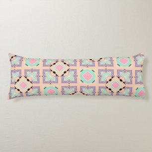 Pastel Geometric Tile Pattern Pink Mint Purple Body Cushion
