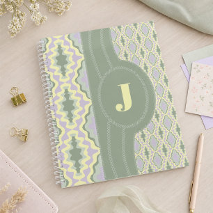 Pastel Geometric Waves With Initial Planner