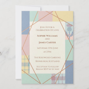Pastel Geometric Wedding Invitation