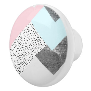 Pastel Geomtric Marble Dotted Design Ceramic Knob