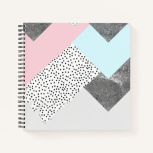 Pastel Geomtric Marble Dotted Design Notebook