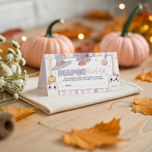 Pastel Ghost Baby Shower Diaper Raffle Ticket