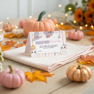 Pastel Ghost Baby Shower Diaper Raffle Ticket Enclosure Card