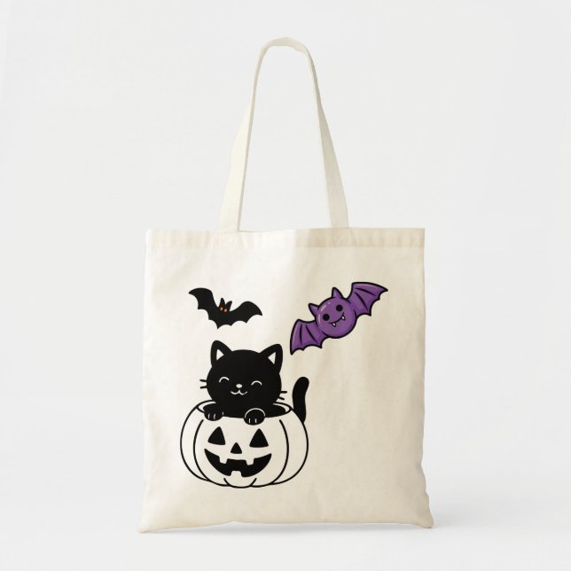 Pastel Ghost Halloween Tote Bag (Front)