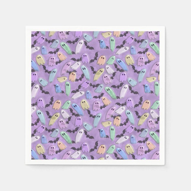 Pastel Ghost Party Napkin (Front)