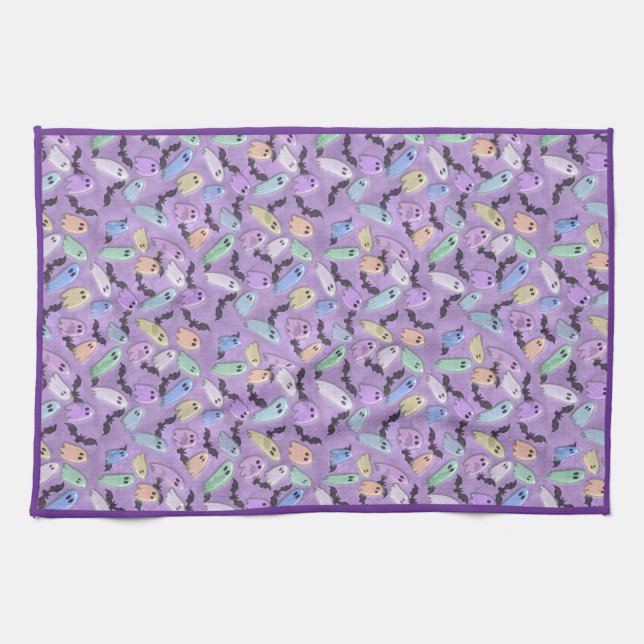 Pastel Ghosts Apron Kitchen Essential  Tea Towel (Horizontal)